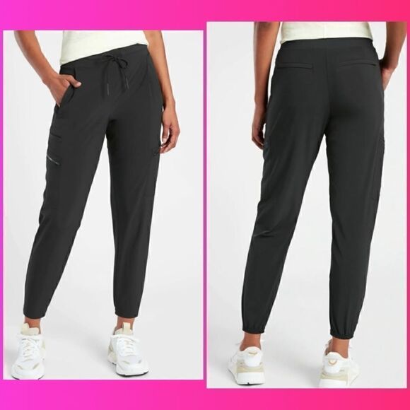 Athleta Women’s Black Venture Drawstring Jogger Athletic Casual Pants - Picture 1 of 8